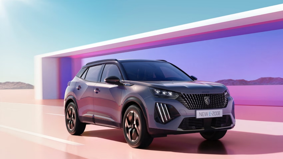 New car with a futuristic background
